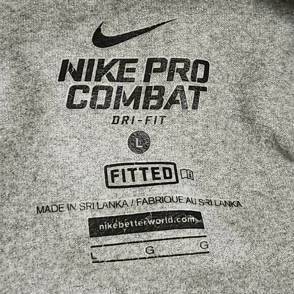 Nike Pro Combat Gray Dri-FIT/Therma-FIT Fitted Long Sleeve Shirt Women's Large - Picture 7 of 10